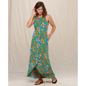 Toad&Co Sun-kissed Hibiscus Butterfly Maxi Dress Eco Friendly Sun Protection